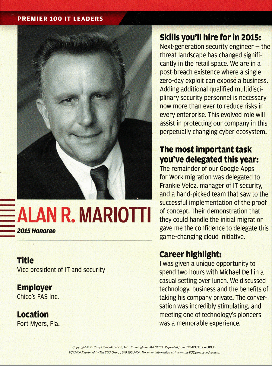 Alan Mariotti - Premier 100 IT Leaders in America